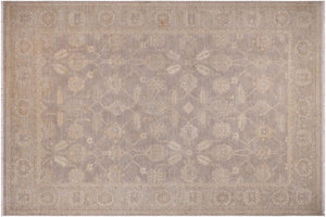 handmade Transitional Kafkaz Grey Lt. Green Hand Knotted RECTANGLE 100% WOOL area rug 9' x 12'