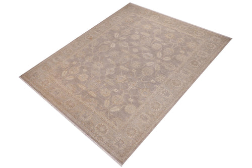 handmade Transitional Kafkaz Grey Lt. Green Hand Knotted RECTANGLE 100% WOOL area rug 9' x 12'