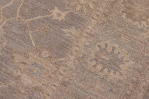 handmade Transitional Kafkaz Grey Lt. Green Hand Knotted RECTANGLE 100% WOOL area rug 9' x 12'