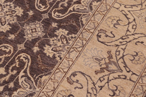 handmade Transitional Kafkaz Charcoal Beige Hand Knotted RECTANGLE 100% WOOL area rug 8' x 10'