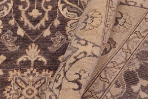handmade Transitional Kafkaz Charcoal Beige Hand Knotted RECTANGLE 100% WOOL area rug 8' x 10'