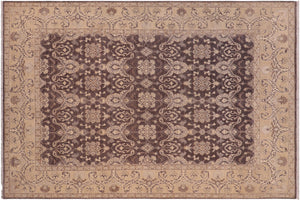 handmade Transitional Kafkaz Charcoal Beige Hand Knotted RECTANGLE 100% WOOL area rug 8' x 10'