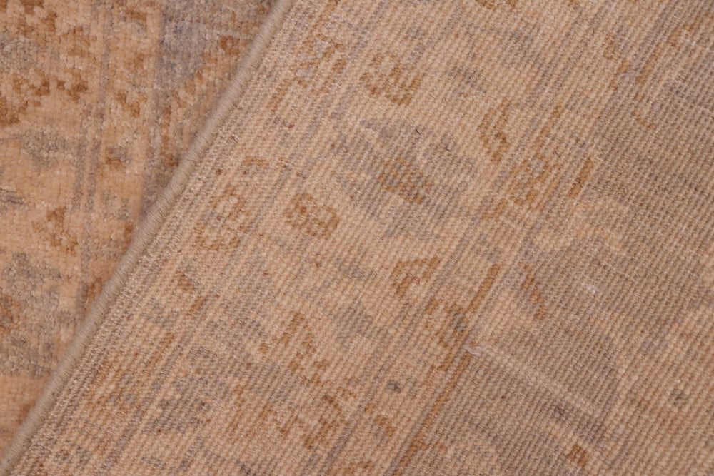 handmade Transitional Kafkaz Grey Beige Hand Knotted RUNNER 100% WOOL area rug 3' x 9'