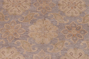 handmade Transitional Kafkaz Gray Beige Hand Knotted RECTANGLE 100% WOOL area rug 9' x 12'