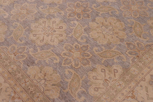 handmade Transitional Kafkaz Gray Beige Hand Knotted RECTANGLE 100% WOOL area rug 9' x 12'