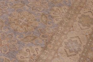 handmade Transitional Kafkaz Gray Beige Hand Knotted RECTANGLE 100% WOOL area rug 9' x 12'