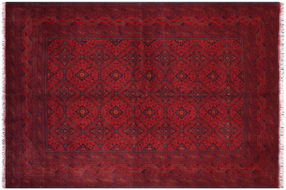 handmade Tribal Biljik Khal Mohammadi Red Blue Hand Knotted RECTANGLE 100% WOOL area rug 7x10
