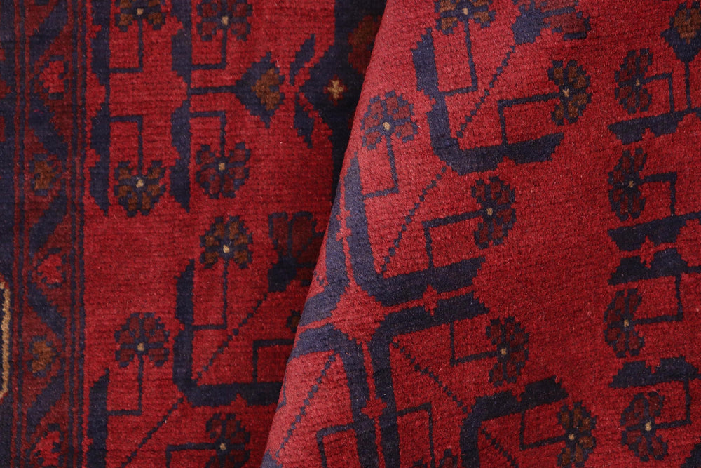 handmade Tribal Biljik Khal Mohammadi Red Blue Hand Knotted RECTANGLE 100% WOOL area rug 6x8