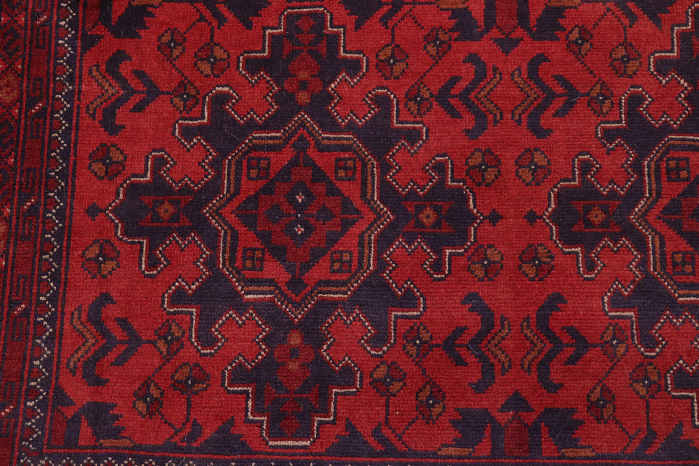 handmade Tribal Biljik Khal Mohammadi Red Blue Hand Knotted RECTANGLE 100% WOOL area rug 5x7