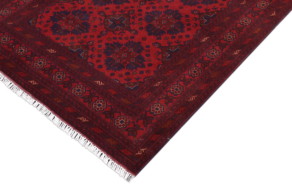 handmade Tribal Biljik Khal Mohammadi Red Blue Hand Knotted RECTANGLE 100% WOOL area rug 4x6