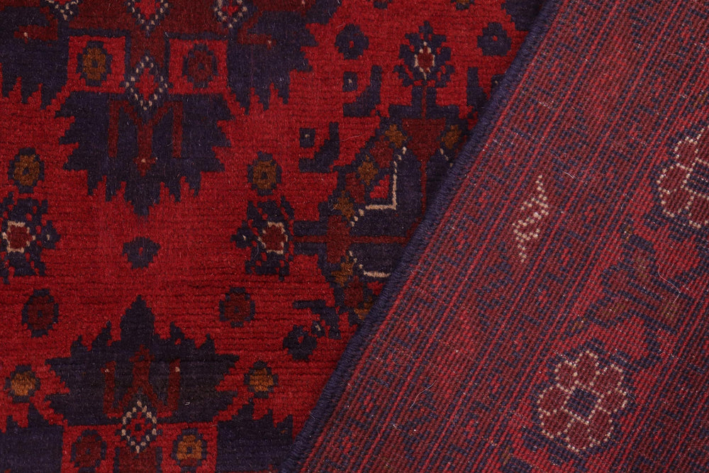 handmade Tribal Biljik Khal Mohammadi Red Blue Hand Knotted RECTANGLE 100% WOOL area rug 4x6