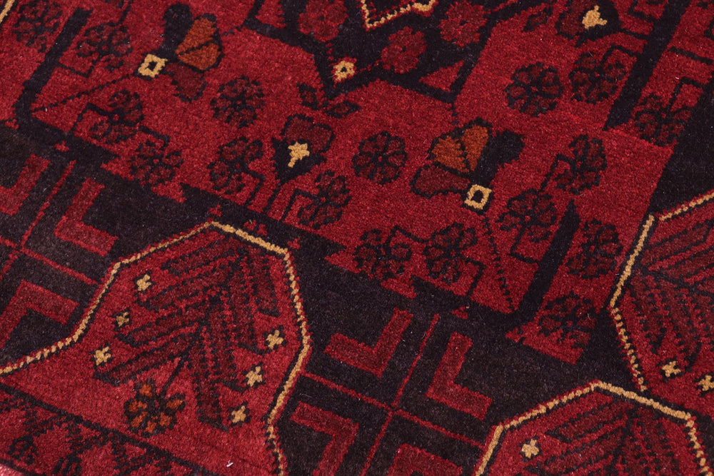 handmade Tribal Biljik Khal Mohammadi Red Blue Hand Knotted RECTANGLE 100% WOOL area rug 3x4
