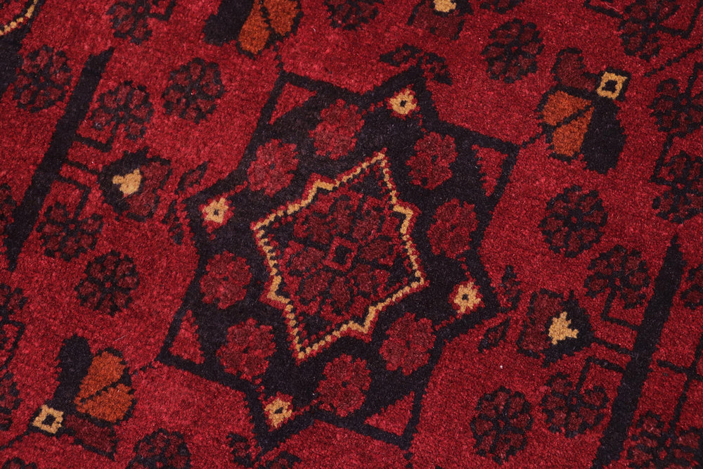 handmade Tribal Biljik Khal Mohammadi Red Blue Hand Knotted RECTANGLE 100% WOOL area rug 3x4