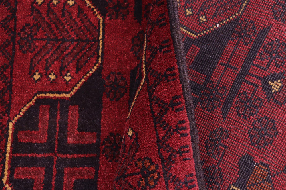 handmade Tribal Biljik Khal Mohammadi Red Blue Hand Knotted RECTANGLE 100% WOOL area rug 3x4