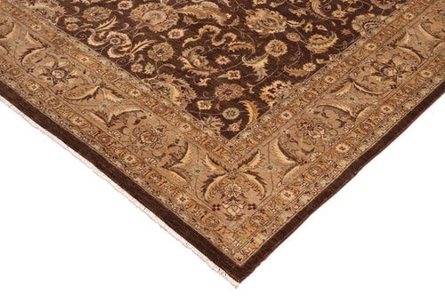 handmade Traditional Kafkaz Brown Beige Hand Knotted RECTANGLE 100% WOOL area rug 10x13