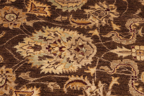 handmade Traditional Kafkaz Brown Beige Hand Knotted RECTANGLE 100% WOOL area rug 10x13