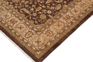 handmade Traditional Kafkaz Brown Tan Hand Knotted RECTANGLE 100% WOOL area rug 10x14