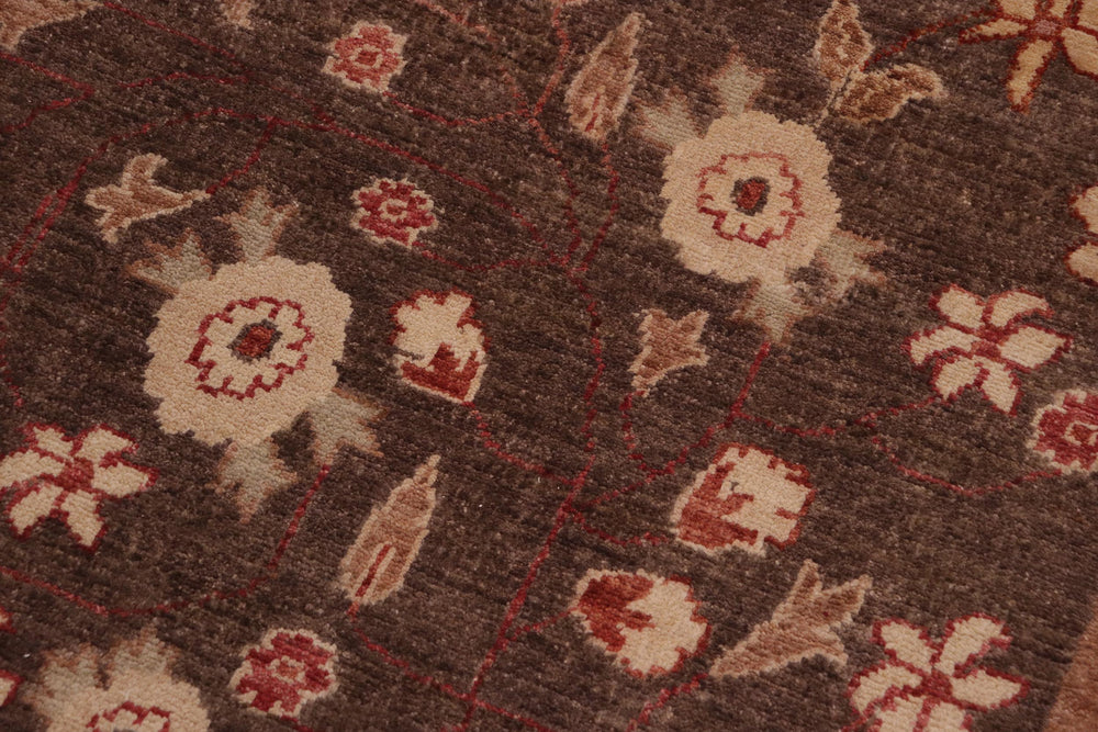 handmade Modern Kafkaz Brown Rust Hand Knotted RECTANGLE 100% WOOL area rug 10' x 14'