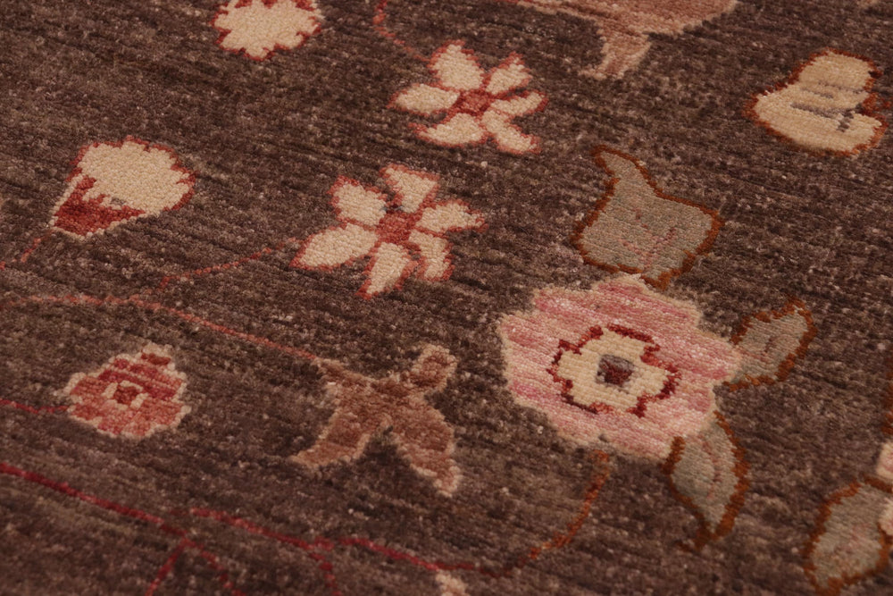 handmade Modern Kafkaz Brown Rust Hand Knotted RECTANGLE 100% WOOL area rug 10' x 14'