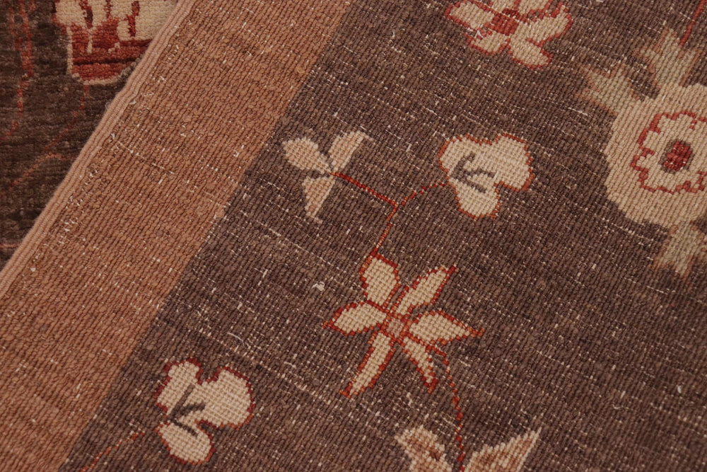 handmade Modern Kafkaz Brown Rust Hand Knotted RECTANGLE 100% WOOL area rug 10' x 14'