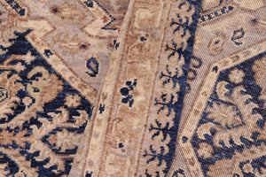 handmade Transitional Kafkaz Blue Beige Hand Knotted RECTANGLE 100% WOOL area rug 5' x 7'