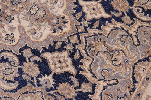 handmade Transitional Kafkaz Blue Beige Hand Knotted RECTANGLE 100% WOOL area rug 6' x 9'