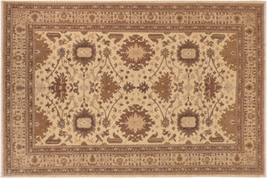 handmade Traditional Kafkaz Beige Tan Hand Knotted RECTANGLE 100% WOOL area rug 10x14