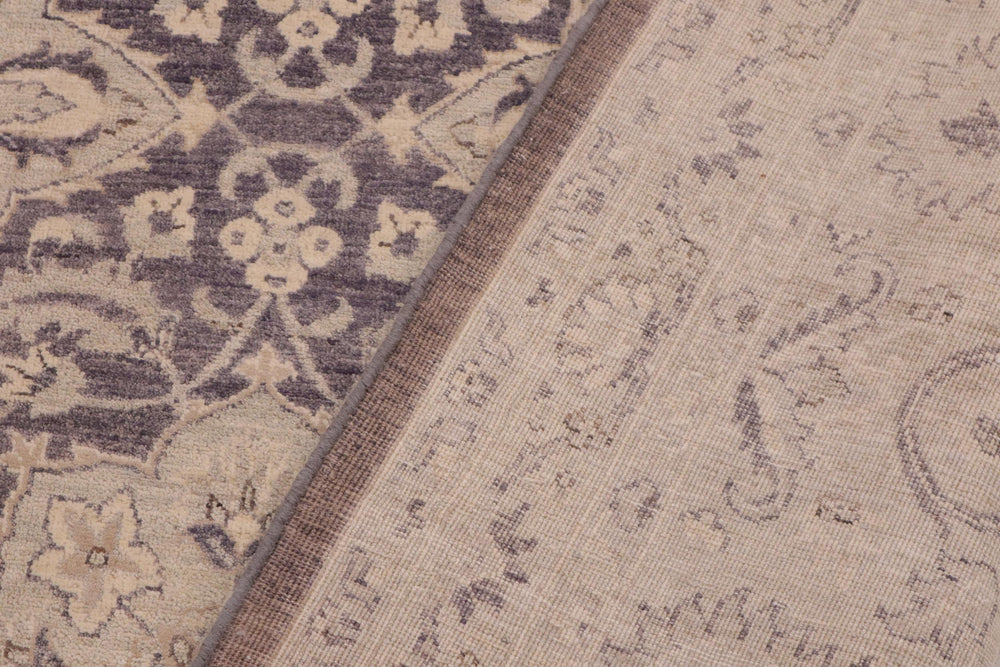 handmade Transitional Kafkaz Purple Gray Hand Knotted RECTANGLE WOOL&SILK area rug 10' x 14'