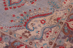 handmade Vintage Hand Painte Blue Purple Hand Knotted RECTANGLE 100% WOOL area rug 6' x 9'
