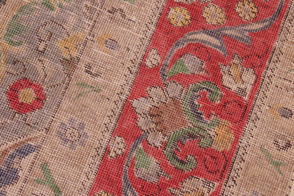 handmade Vintage Hand Painte Blue Red Hand Knotted RECTANGLE 100% WOOL area rug 8' x 11'