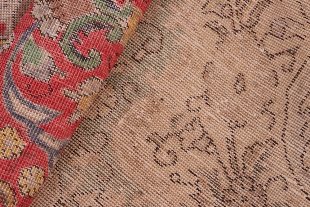 handmade Vintage Hand Painte Blue Red Hand Knotted RECTANGLE 100% WOOL area rug 8' x 11'