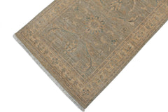 handmade Traditional Kafkaz Grey Beige Hand Knotted RUNNER 100% WOOL area rug 3' x 10'