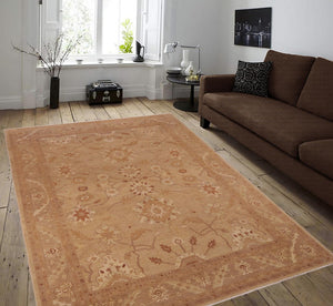 handmade Traditional Kafkaz Tan Brown Hand Knotted RECTANGLE 100% WOOL area rug 10x14