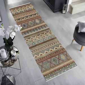 handmade Geometric Kurjean Brown Beige Hand Knotted RUNNER 100% WOOL area rug 3x10