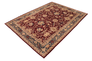 handmade Traditional Kafkaz Red Blue Hand Knotted RECTANGLE 100% WOOL area rug 10x14