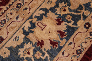 handmade Traditional Kafkaz Red Blue Hand Knotted RECTANGLE 100% WOOL area rug 10x14