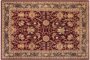handmade Traditional Kafkaz Red Blue Hand Knotted RECTANGLE 100% WOOL area rug 10x14