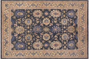 9x12 hand knotted transitional wool rug in charcoal and tan - Bohemian Jeremy