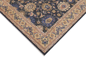 handmade Transitional Kafkaz Charcoal Tan Hand Knotted RECTANGLE 100% WOOL area rug 9' x 12'