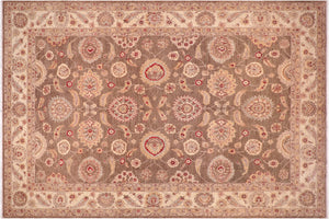 handmade Traditional Kafkaz Lt. Green Ivory Hand Knotted RECTANGLE 100% WOOL area rug 10x14