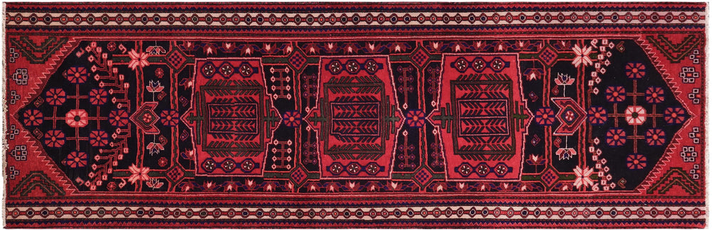 handmade Traditional Vintage Red Tan Hand Knotted RUNNER 100% WOOL area rug 4 x 8