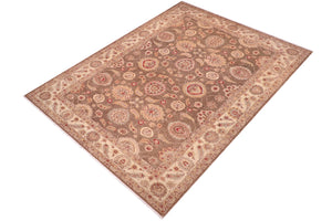 handmade Traditional Kafkaz Lt. Green Ivory Hand Knotted RECTANGLE 100% WOOL area rug 10x14