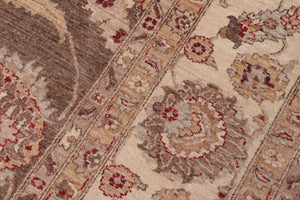 handmade Traditional Kafkaz Lt. Green Ivory Hand Knotted RECTANGLE 100% WOOL area rug 10x14