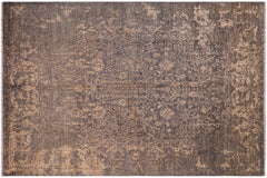 handmade Modern Modern Green Beige Hand Knotted RECTANGLE WOOL&SILK area rug 8' x 10'