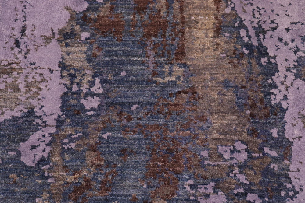handmade Modern Modern Blue Brown Hand Knotted RECTANGLE WOOL&SILK area rug 8' x 10'