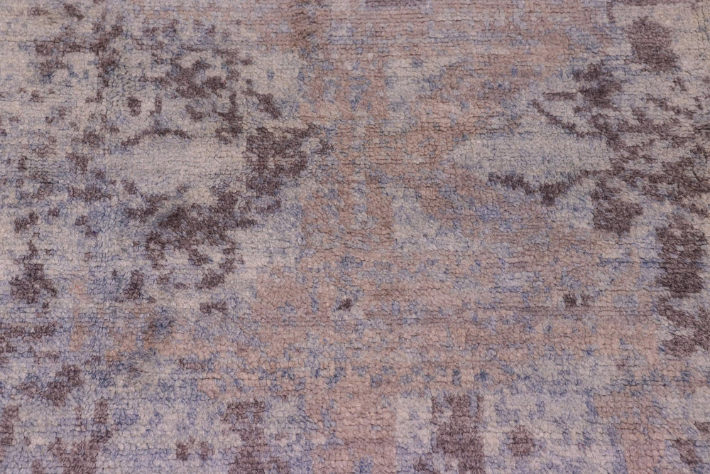 handmade Modern Kafkaz Blue Gray Hand Knotted RECTANGLE BAMBOO SILK area rug 8' x 10'