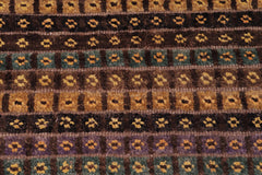 handmade Geometric Berjusta Brown Blue Hand Knotted RECTANGLE 100% WOOL area rug 9' x 12'