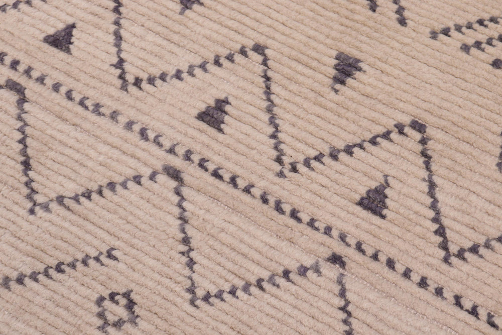 handmade Geometric Berjusta Beige Gray Hand Knotted RECTANGLE 100% WOOL area rug 8' x 10'
