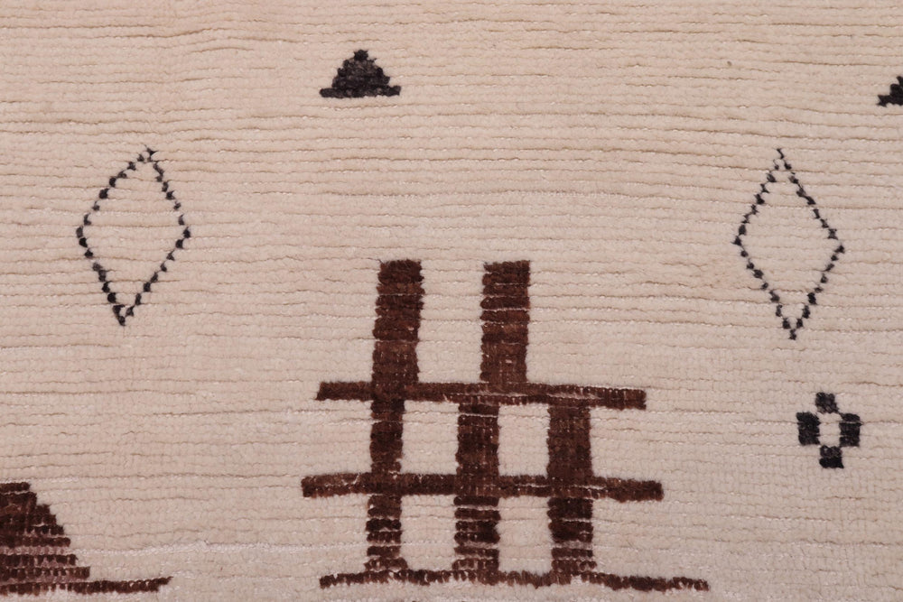 handmade Geometric Berjusta Beige Brown Hand Knotted RECTANGLE 100% WOOL area rug 8' x 10'