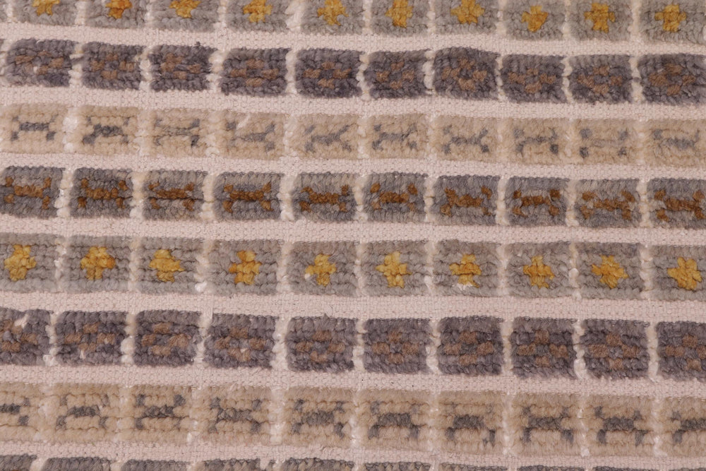 handmade Geometric Berjusta Gray Blue Hand Knotted RECTANGLE WOOL&SILK area rug 8' x 10'